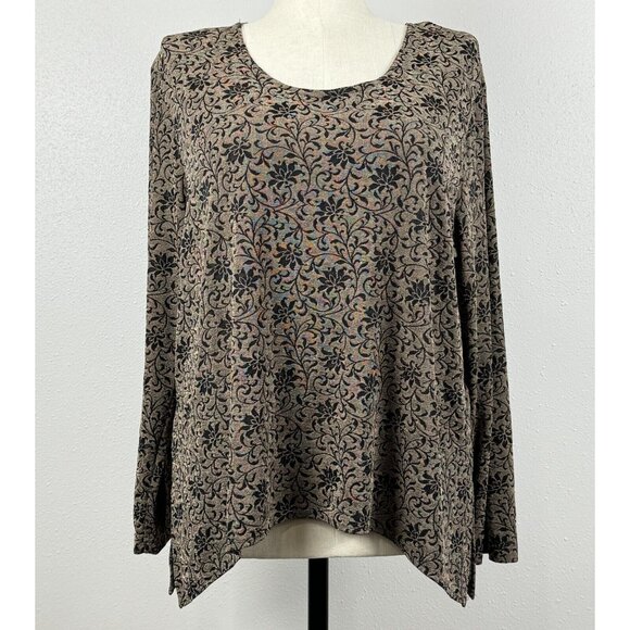 Rabbit Designs Floral 2-Piece Dress Set Size 20W VTG USA Sleeveless Long Sleeve - Picture 3 of 16